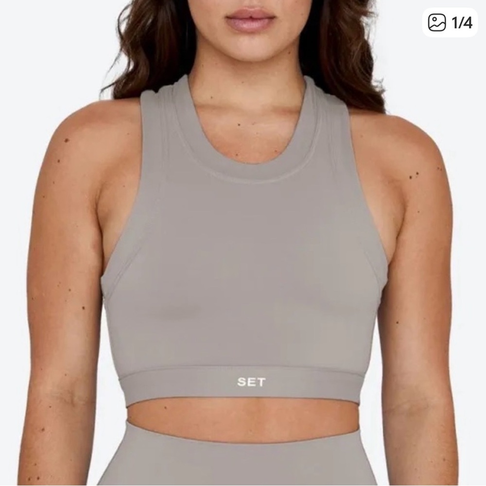 SET Active Sportsbody High Neck Bra Stone XS